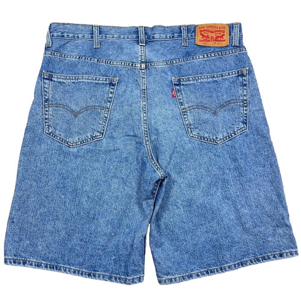 Levis 550 Shorts Men 38 Relaxed Loose Fit Blue Jean Jorts Baggy Y2K Skate Adult